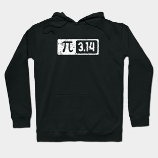 Happy Pi Day No. 2: On March 14th. Sticker design with white lettering with no fill Hoodie